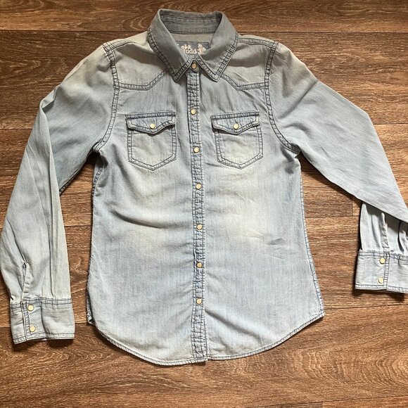 Mudd Girls M(10/12) Chambraly Long Sleeve Snap Shirt SUPER SOFT - Picture 9 of 14